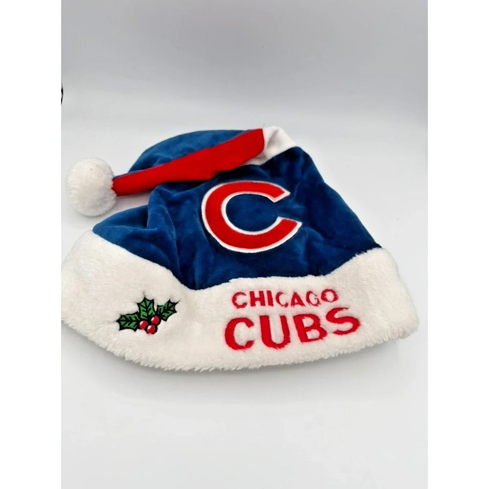 Chicago Cubs Santa Hat MLB Genuine Merchandise Plush Holiday Cap